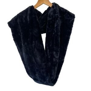 West Loop Whimsy Goth Glam Classic Faux Fur Fuzzy Black Infinity Neck Scarf